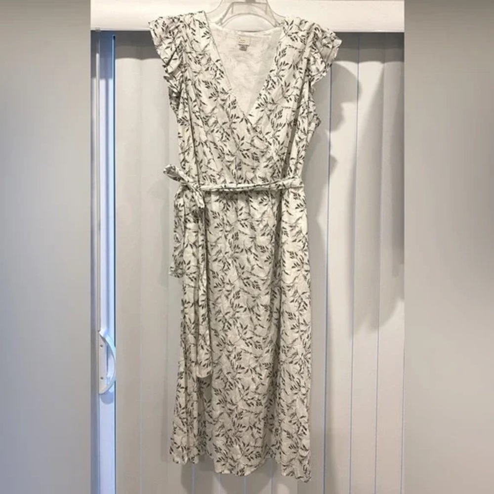 Floral Wrap Dress in Cream by [Brand]